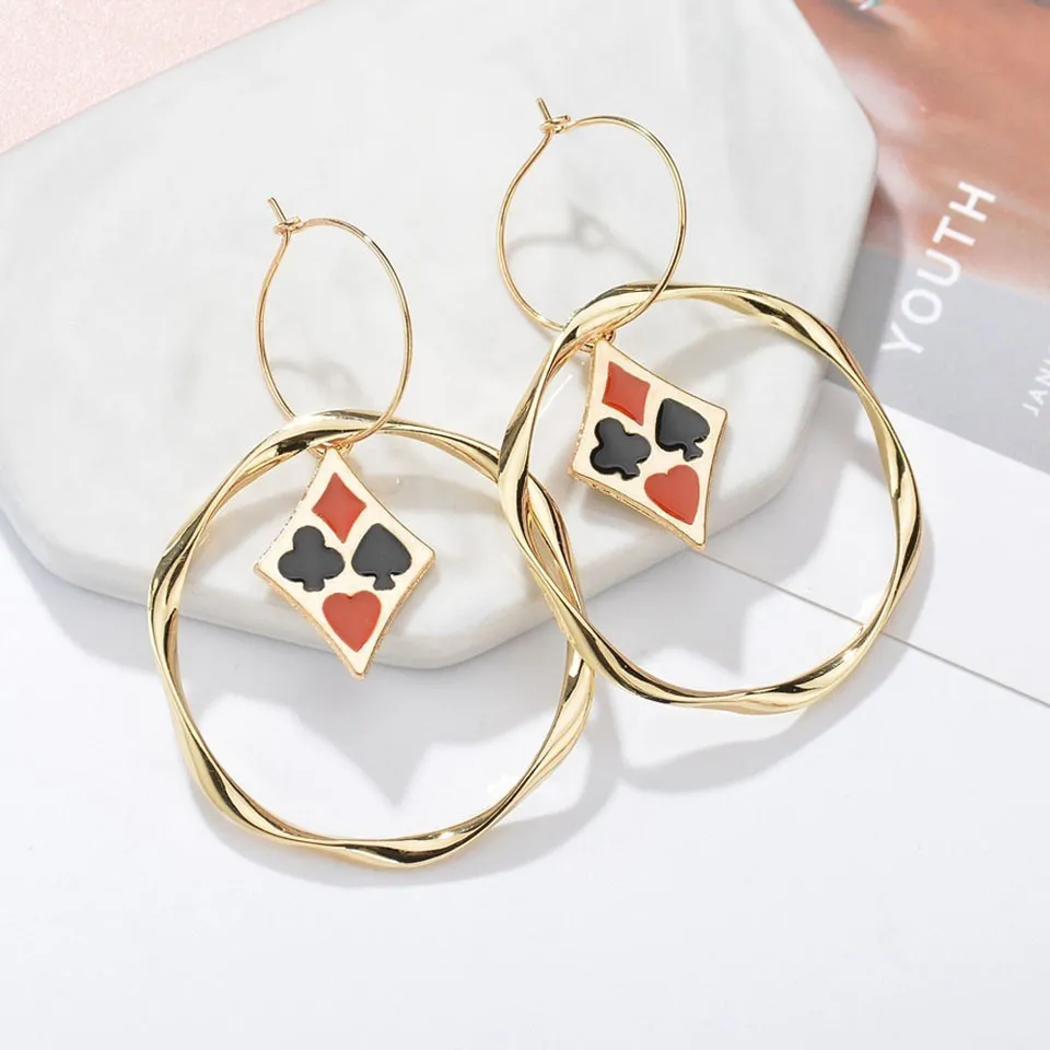 

Concise Big Round Dangle Drop Earrings Fashion Jewelry Women Classic Engagement Gold Earrings For Women Accessories