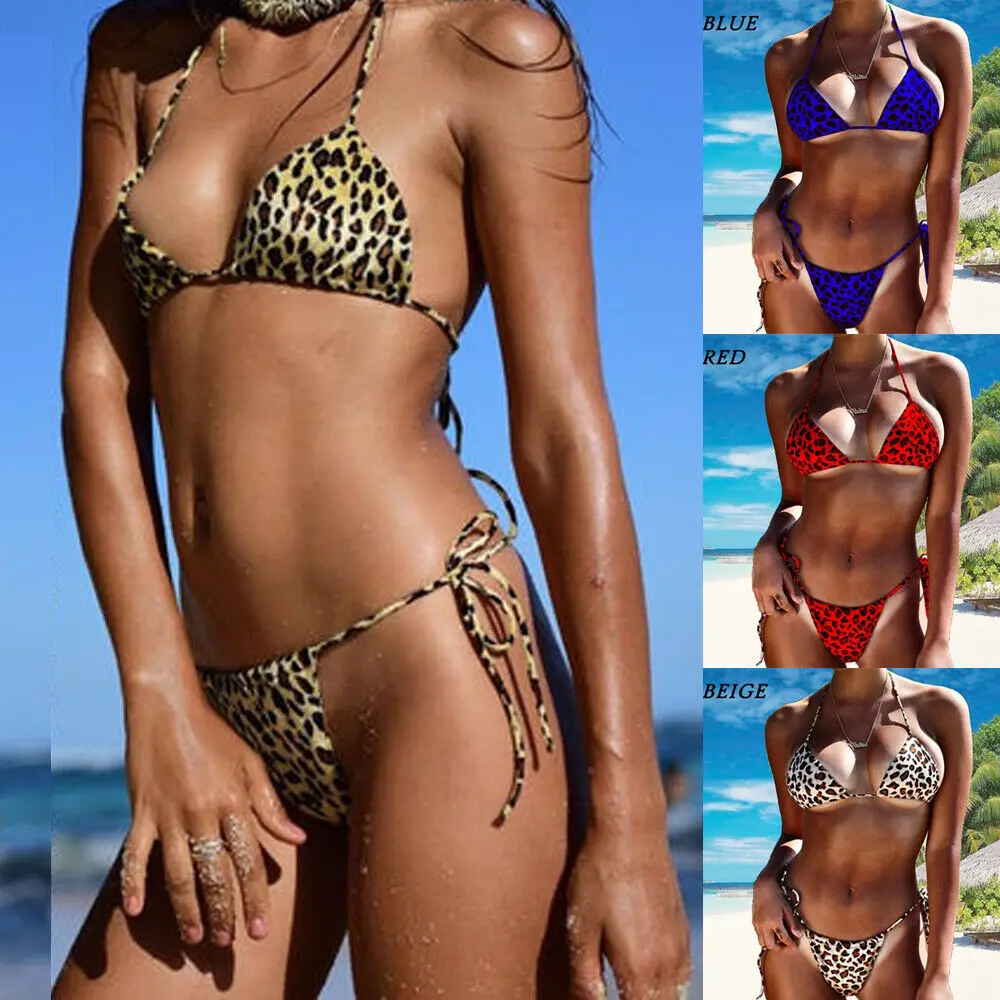 

Women's Bandage Sexy Bikini Thick Leopard Pushup Set Swimwear Beachwear Swimwear