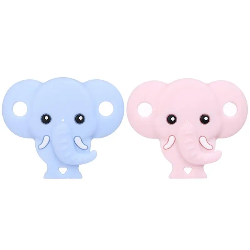 

5PCS Silicone Baby Boy Girl Pacifier Nipple Clip Cute Mini Wide Caliber Round Head Super Soft Cartoon Cute Elephant Pacifier
