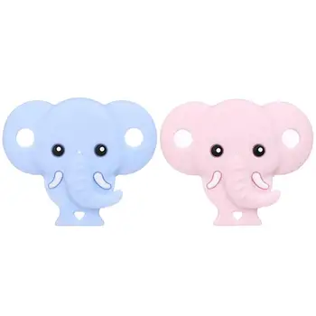 

5PCS Silicone Baby Boy Girl Pacifier Nipple Clip Cute Mini Wide Caliber Round Head Super Soft Cartoon Cute Elephant Pacifier