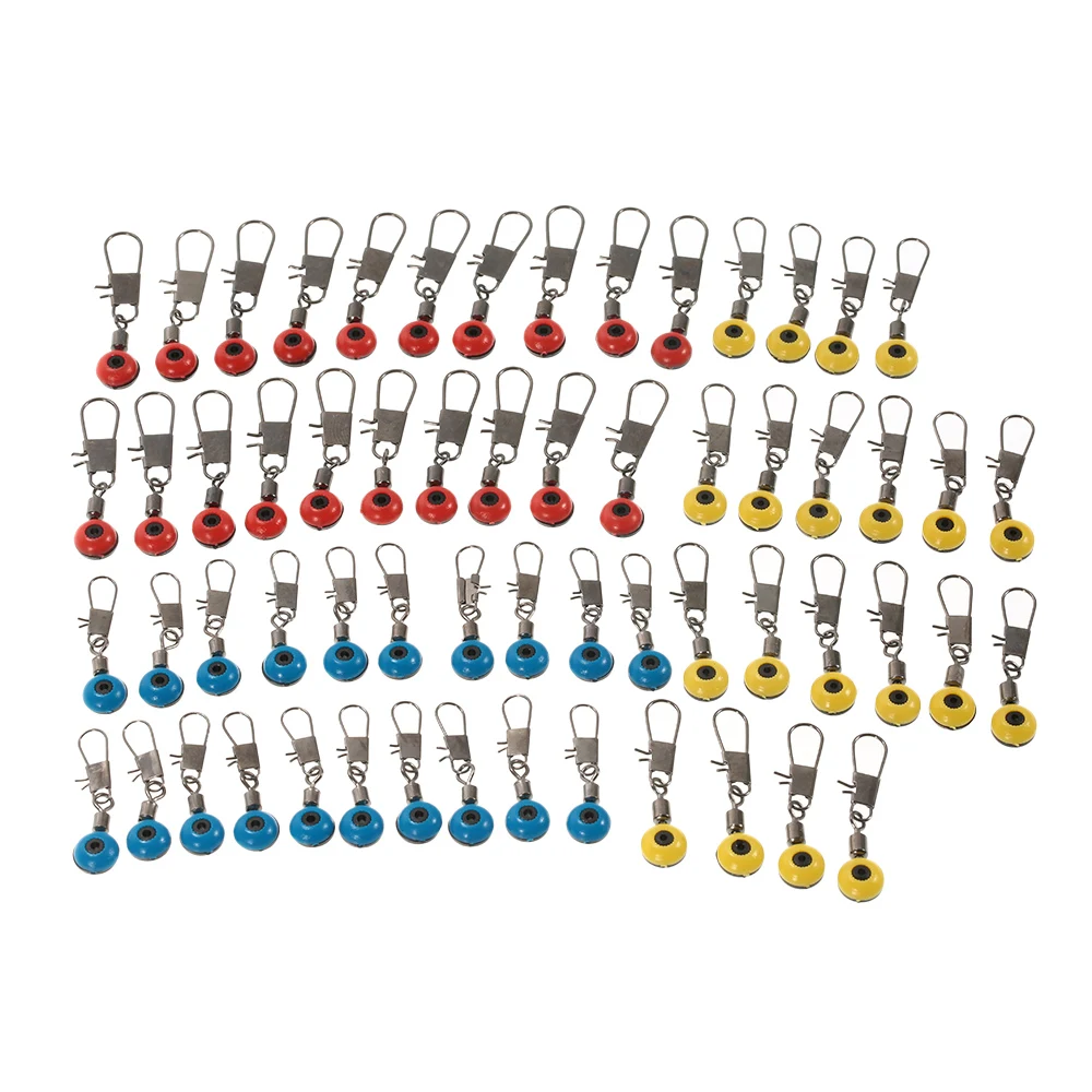 

60Pcs Fishing Space Beans Fishing Connector Fishing Tackle tool Float Connector Rolling Swivel Fishing Supplies with Box