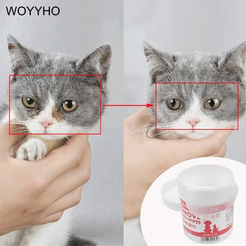

Non-intivating Pet Eyes Wet Wipes Dog Grooming Supplies Puppy Cat Tear Stain Remover Dog Cleaning Paper Towels 100pcs/Bottle