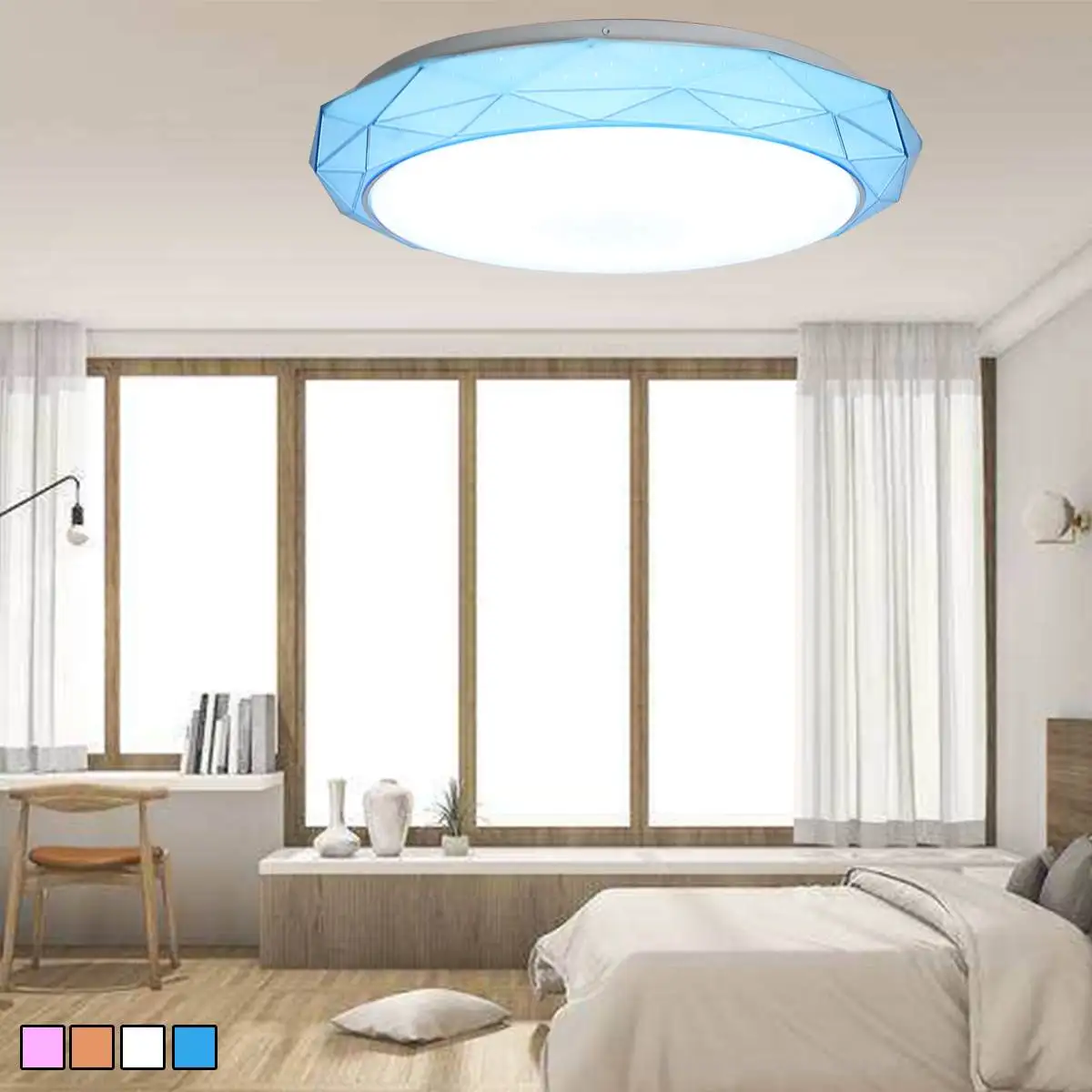 

4 Colors 24W Modern LED Ceiling Lights Luminaria Crystal Ceiling Lamp for Living Room Bedroom Decor Lighting Fixtures