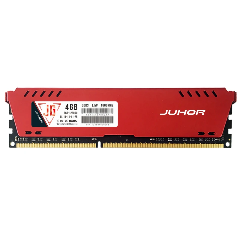 

JUHOR Ddr3 1600Mhz 1.5V 240 Pin Ram Memory With Heat Sink For Pc Desktop