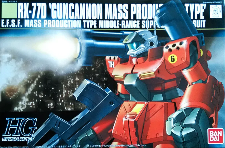 

Bandai Gundam HGUC RX-77D Guncannon Production Type Mobile Suit Assemble Model Kits Action Figures Plastic Model