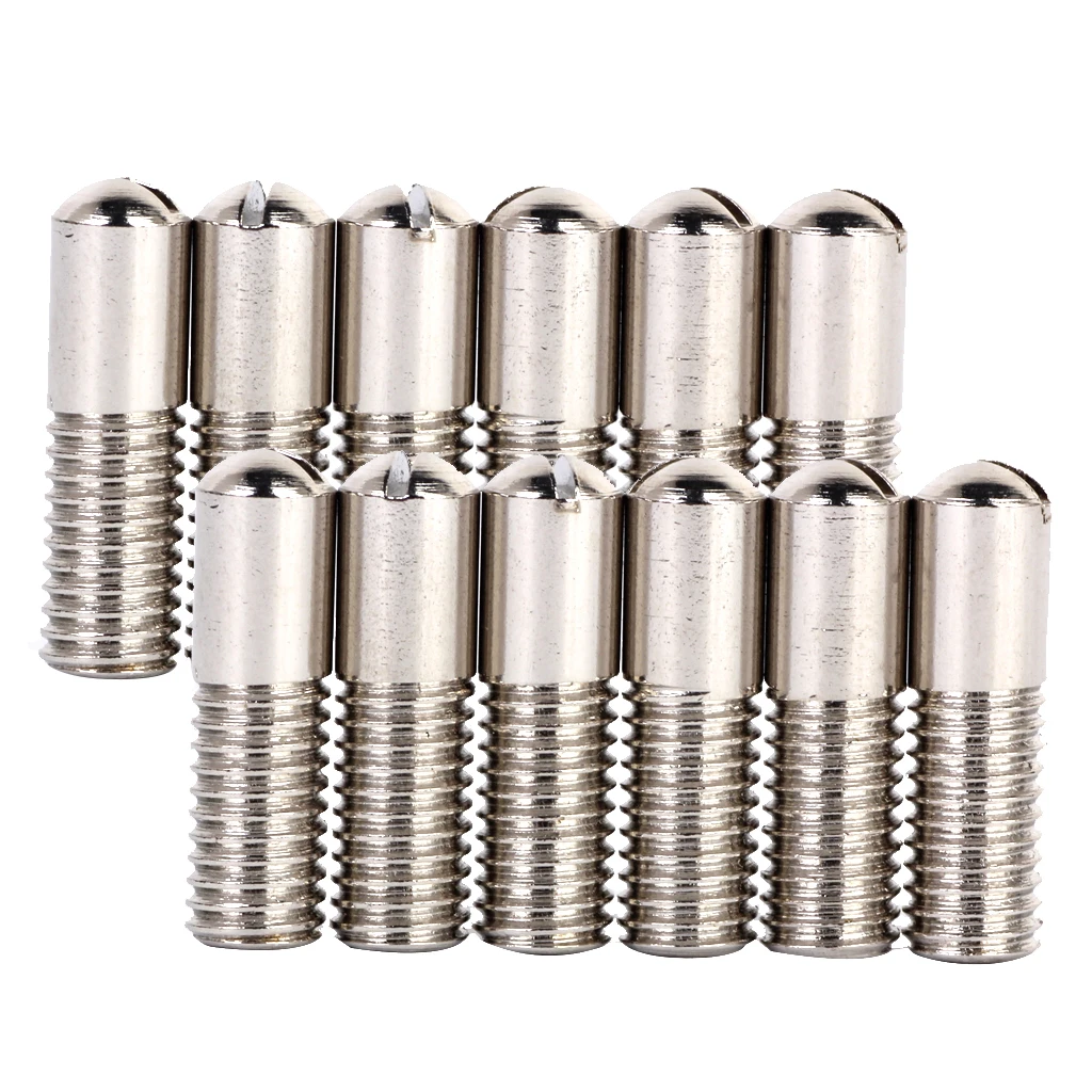 

12Pcs 5mm x 18mm Chrome Plated Steel Humbucker Pickup Pole Piece Screws Replacement Part 3/4'