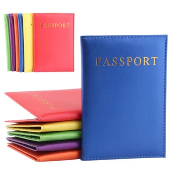 

Casual PU Leather Passport Covers Travel Accessories ID Bank credit card holder Men Women Passport Business Holder wallet Case