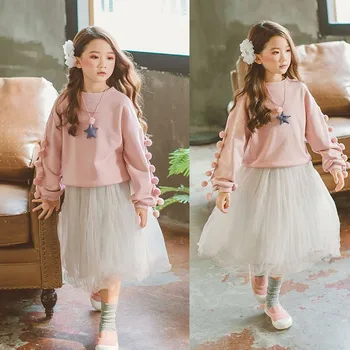 

Cotton Teenage Girls Tops Skirt 2pcs Outfit Autumn 2019 New Kid Clothing Sets Suits Girls Clothes Sets Spring Size 12 7 14 10 4