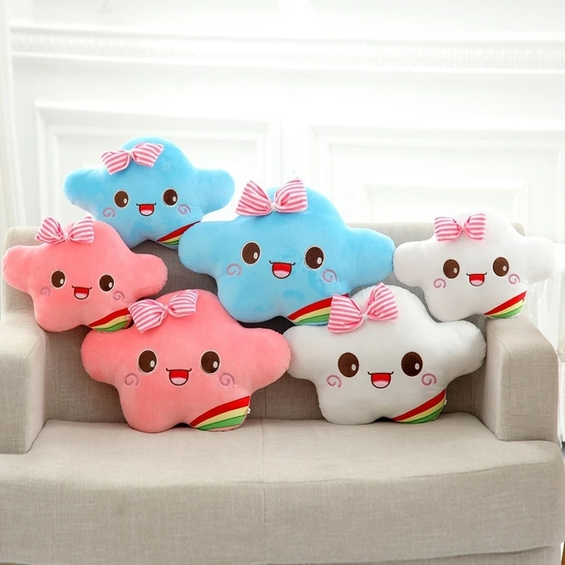 40 см * 30 Kawaii улыбающееся лицо облако плюшевая подушка игрушки мягкие Облако