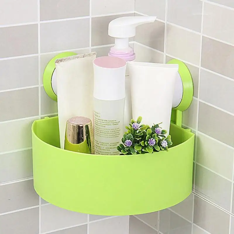

Bathroom Shelf Organizer Corner Shelf Suction Cup Plastic Corner Shelf Shower Storage Wall Mounted Holder Storage Rack