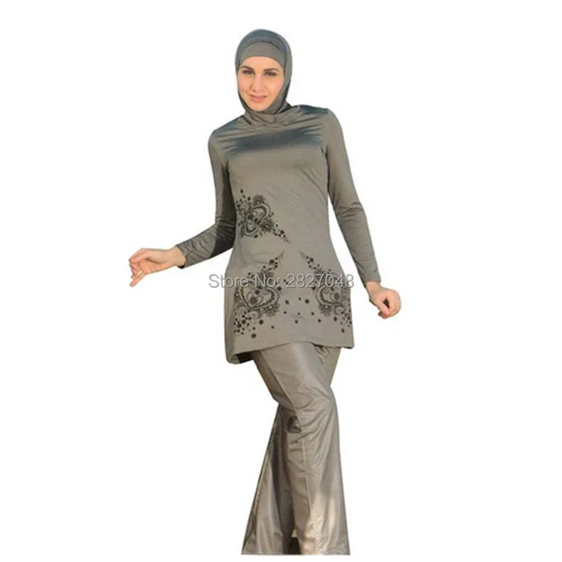 

Print Islamic Swimwear Women Girls Muslim Swimwear Full Cover Modest Islamic Swimming Suits Plus Size