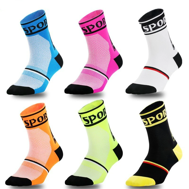 

REXCHI Professional Cycling Socks Men Women Sports Anti-slip Breathable Compression Road Bicycle Socks Outdoor Racing Bike