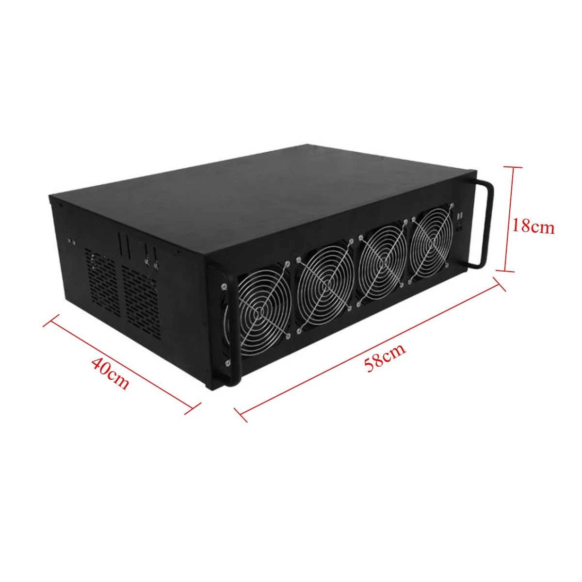 Open Air Mining Rack Frame Rig Case Box 4U For 8 GPU Ethereum ETH/ZEC/Bitcoin with 4 Fan