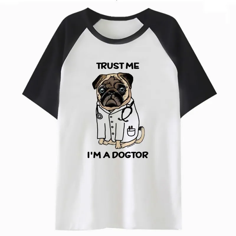 

pug t shirt 2019 fashion white tees harajuku graphic tshirt kawaii t-shirt women streetwear aesthetic female korean