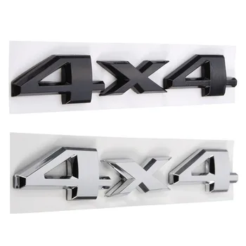 

3D 4x4 Moto Car Logo Emblem Badge Car Styling for Universal Cars Motorcycle Decorative Accessor Black Silver