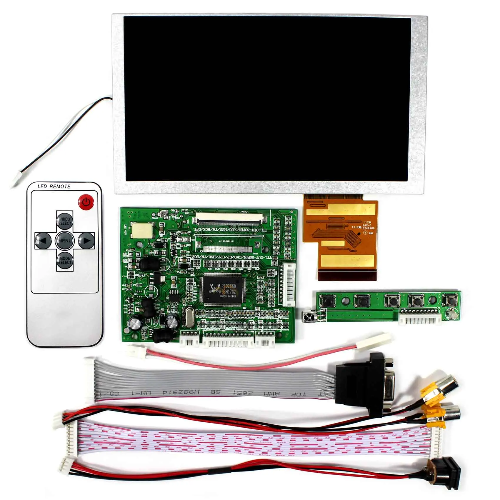 VGA AV LCD Driver Board With 6.2/" HSD062IDW1 800x480 LCD Screen