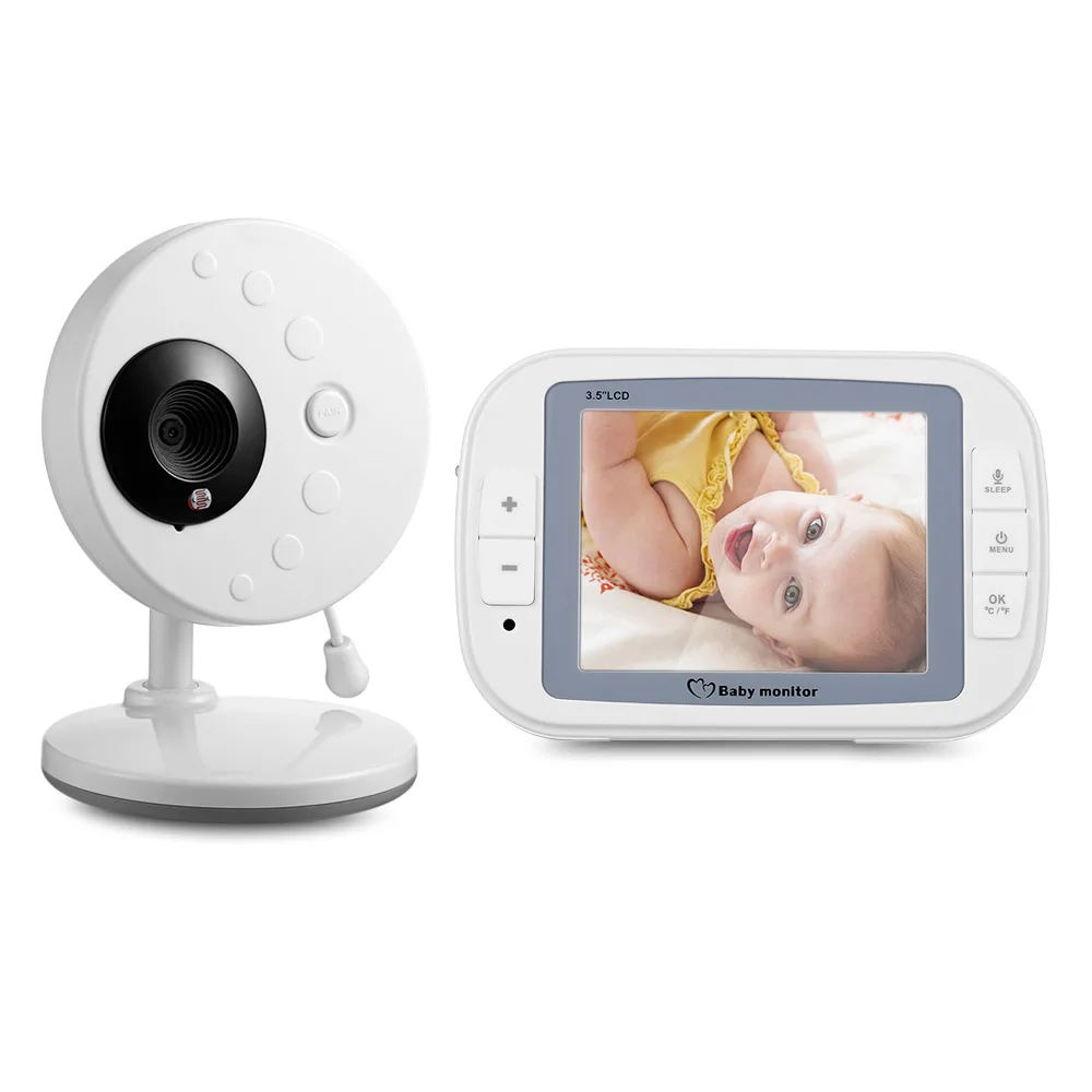 

3.5 inch 2.4GHz Wireless TFT LCD Video Baby Infrared Monitor with Night Vision Temperature detection Two-way audio communication