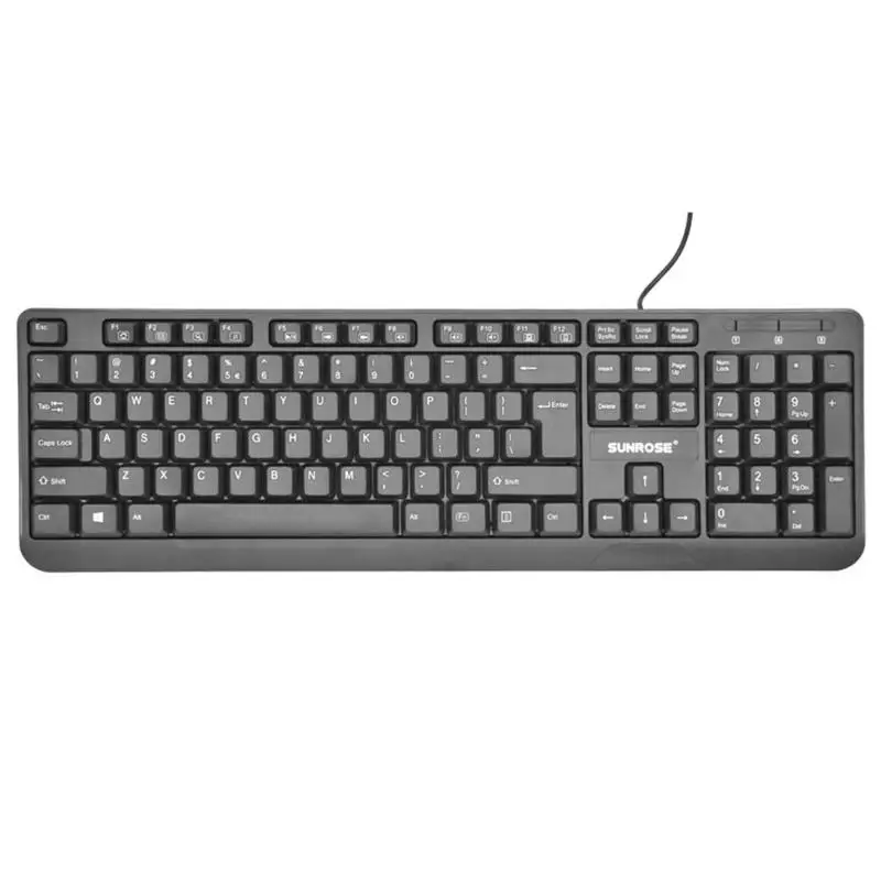 

SUNROSE FA-9812 USB Wired Keyboard Splashproof Keyboard for Laptop Desktop