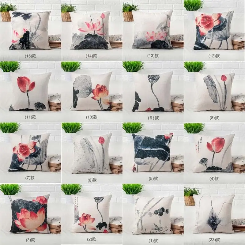 

Chinese Ink Painting Pillow Case Coverative Throw Pillow Cover Cushion For Pillowcase