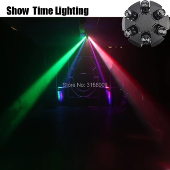 

New Arrival 6 arms Led beam moving head spot wash 6* 10W RGBW 4 In 1 stage effect DMX 512 Control KTV Party lite home entertain