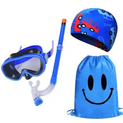 Веселая детская маска для подводного плавания, набор для подводного плавания, маска для подводного плавания, очки, шапочка для плавания