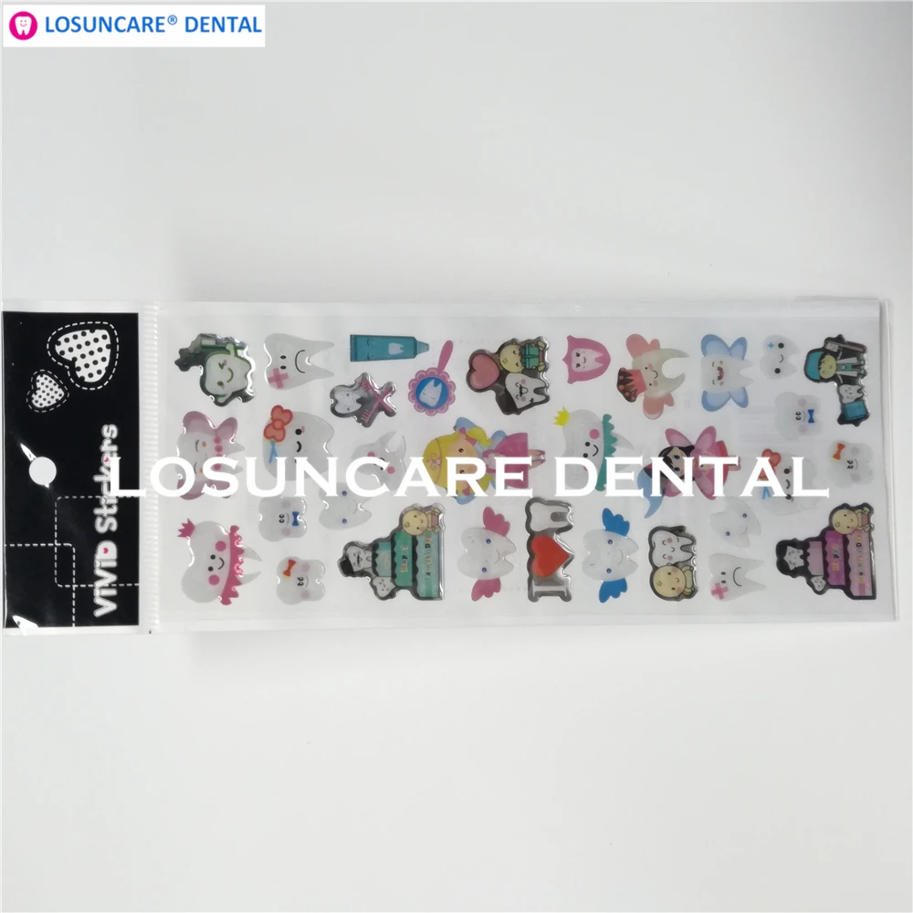 

LOSUNCARE Dental Cute Molar Shaped Cartoon Teeth Tooth Fairy Puffy Plastic Sticker for Dental Gift Kids Scrapbook