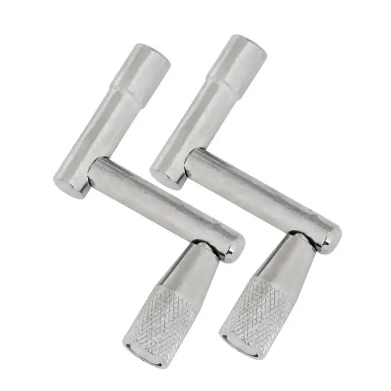 Silver 2pcs/set Drum Tool Continuous Motion Drum Tuning Key Spinner