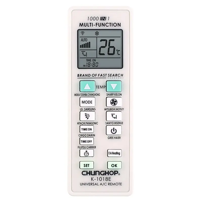 

CHUNGHOP K-1018E 1000 in 1 Universal Remote Control for air conditioning