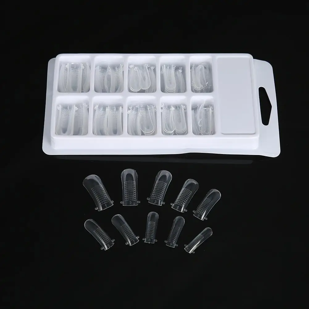

100pcs Clear Nail Forms Full Cover Quick Building Gel Mold Tips Nail Extension DIY Manicure Nails Accessoires Makeup Tools