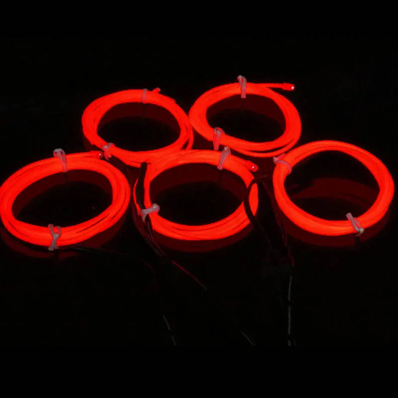 

5sets 3M 9FT Neon Light Dance Party Decor Light Neon LED lamp Flexible EL Wire Rope Tube Waterproof LED Strip With 3V Controller