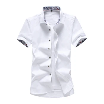 

2018 Summer New Men's Short Sleeve Shirts Slim Style Design Shirt Men Size S-4XL