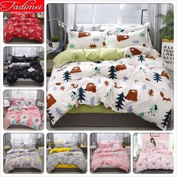 

3/4 Pcs Bedding Set Adult Kids Boy Girl Soft Cotton Bed Linen Single Twin Full Queen Double King Size Bedspreads 150x200 220x240
