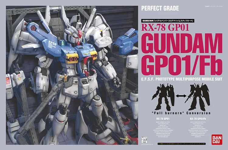 

Bandai PG 1/60 PERFECT GRADE RX-78 GUNDAM GP01/FB Mobile Suit Assemble Model Kits Action Figures Plastic Model Toys