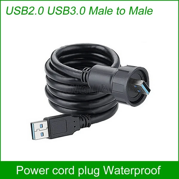 Водонепроницаемый USB разъем IP67 1 м кабель питания 2 0 USB3.0 удлинитель папа кабели