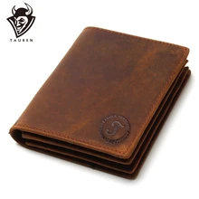 2019 Vintage Crazy Horse Handmade Leather Men Wallets Multi Functional Cowhide Coin Purse Genuine Leather Wallet