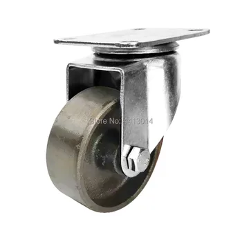 

3 inch Galvanized bracket swivel plate vintage cast iron caster wheels for hand trolley