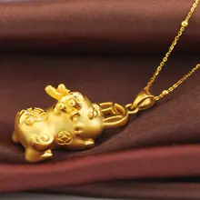 Новые однотонные 24 К желтое золото кулон малые монету Pixiu детские подвесные стопы золото 999 лучший подарок