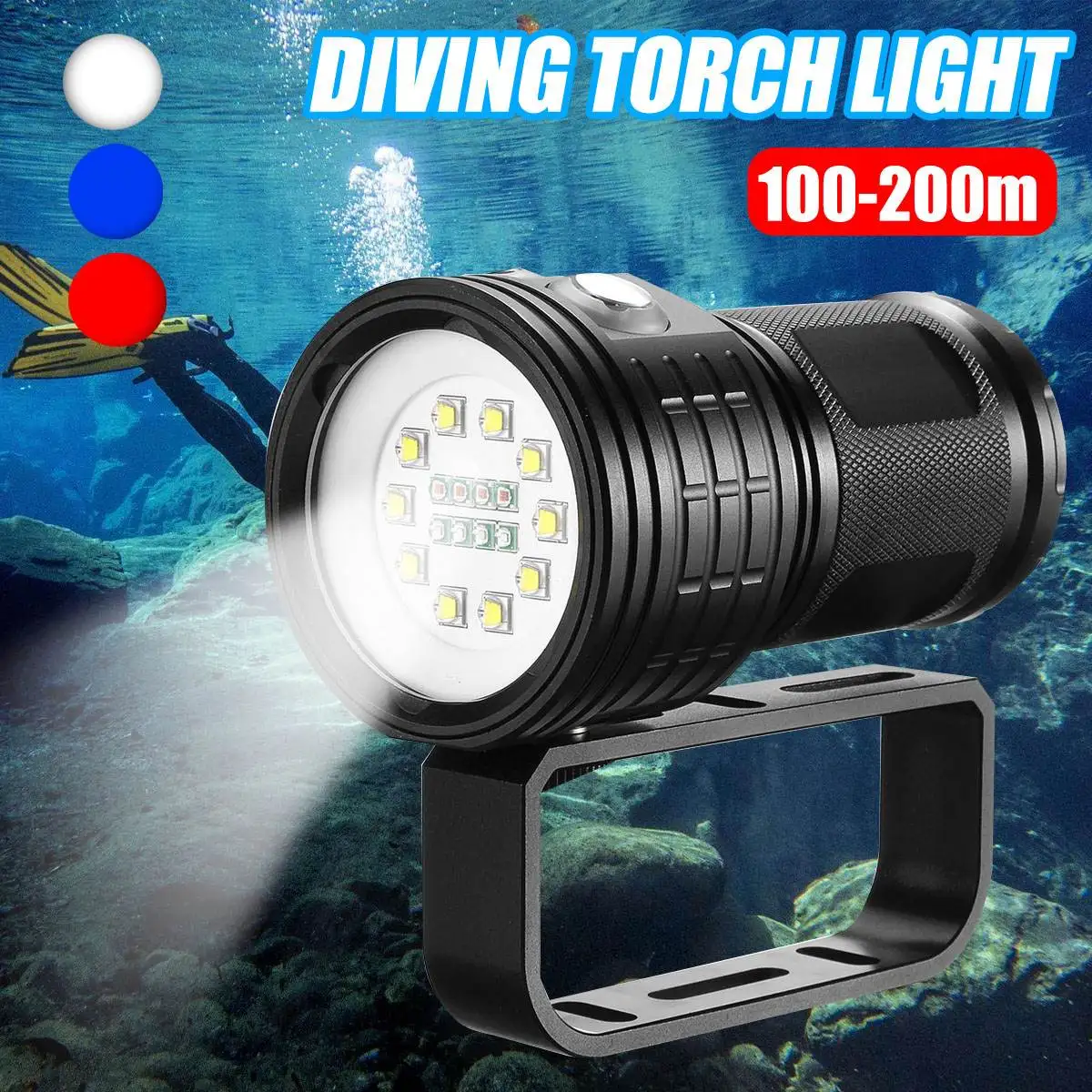 

Diving Flashlight Torch LED Dive Torch 100m Underwater Photography Video Tactical Flashlight Lantern Lamp
