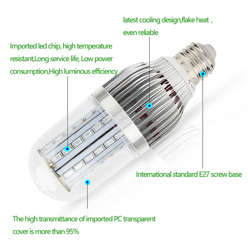 60 Вт E27 светодиодная лампа для выращивания растений 40Red& 20 Blue Светодиодная лампа для кукурузы полный спектр для комнатных растений садовый парниковый эффект; Выращивание растений без почвы CF557