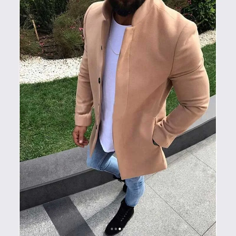 Moomphya 2019 New Arrived Long style coat men Solid color windbreaker trench coat men Long sleeve mens overcoat jacket outwear Moomphya 2019 New Arrived Long style coat men Solid color windbreaker trench coat men Long sleeve mens overcoat jacket outwear