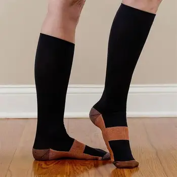 

Anti-Fatigue Compression Socks Unisex Foot Pain Relief Soft Miracle Copper Anti Fatigue Magic Socks Support Knee High Stockings