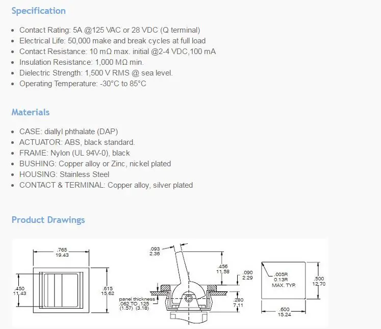 2 шт./лот клавишный переключатель AC250V/3A 125V/5A мгновенный SPDT 3 позиции тумблер