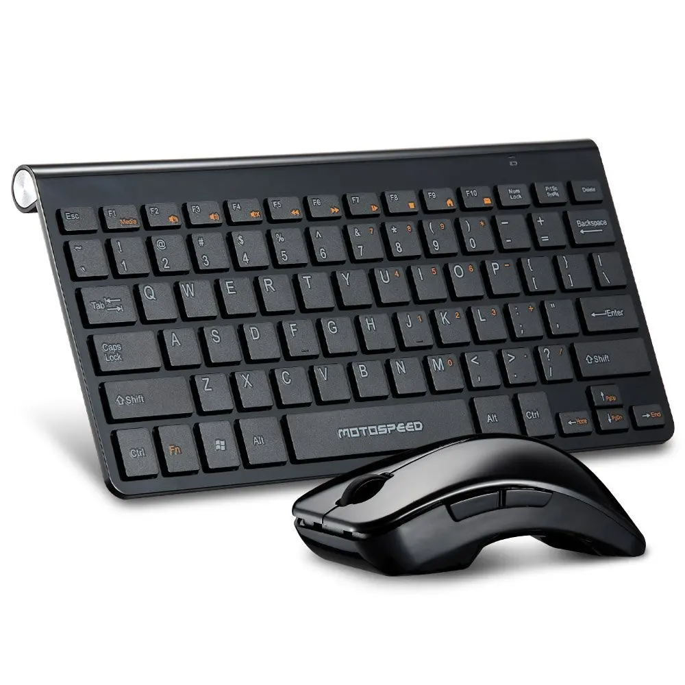 

MOTOSPEED Ultra Thin Slim 2.4 GHz DPI Wireless Keyboard & Optical Mouse Combo Set Kit with USB Nano Receiver for Windows 7/8 V