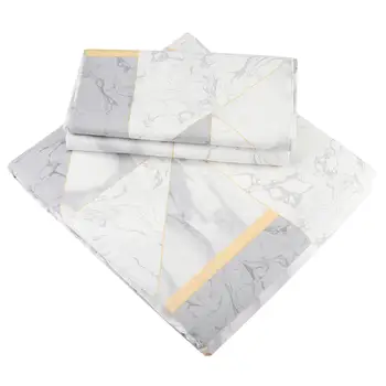 

3pcs/set 100% Natural Cotton Simple Plaid Pattern Duvet Cover Pillow Cases Dormitory Home Bedding Set