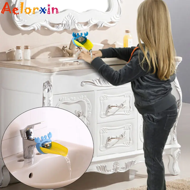 

2019 Crab Cartoon Faucet Extension Children's Guide Sink Hand Sanitizer Handwashing Tools Extension of The Water Trough Bathroo