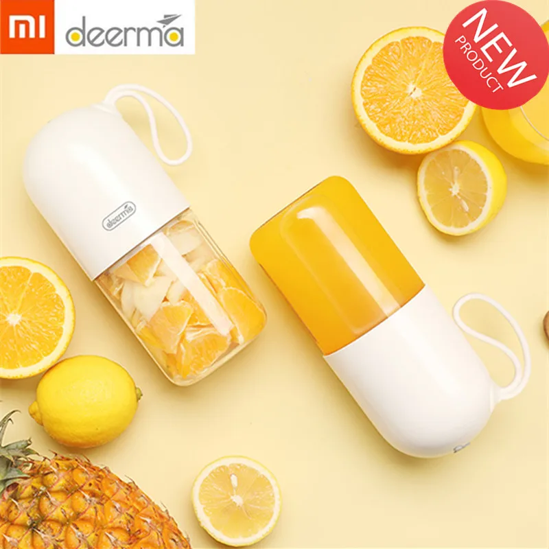 Xiaomi Deerma 300ml Portable Electric Juicer Blender Multipurpose Wireless Mini USB Rechargable Juice Cup Cut Mixer for Travel