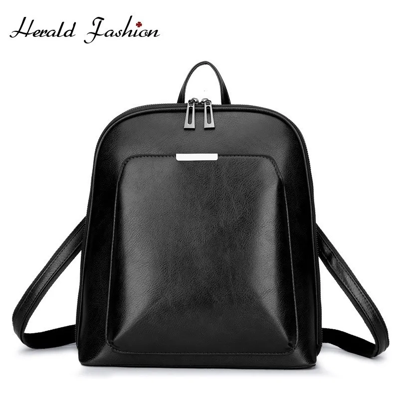 

Herald Fashion Vintage Women Backpack School Bags for Teenage Girls Ladies' Shoulder Bag Female Oil Wax Leather Backpack Mochila