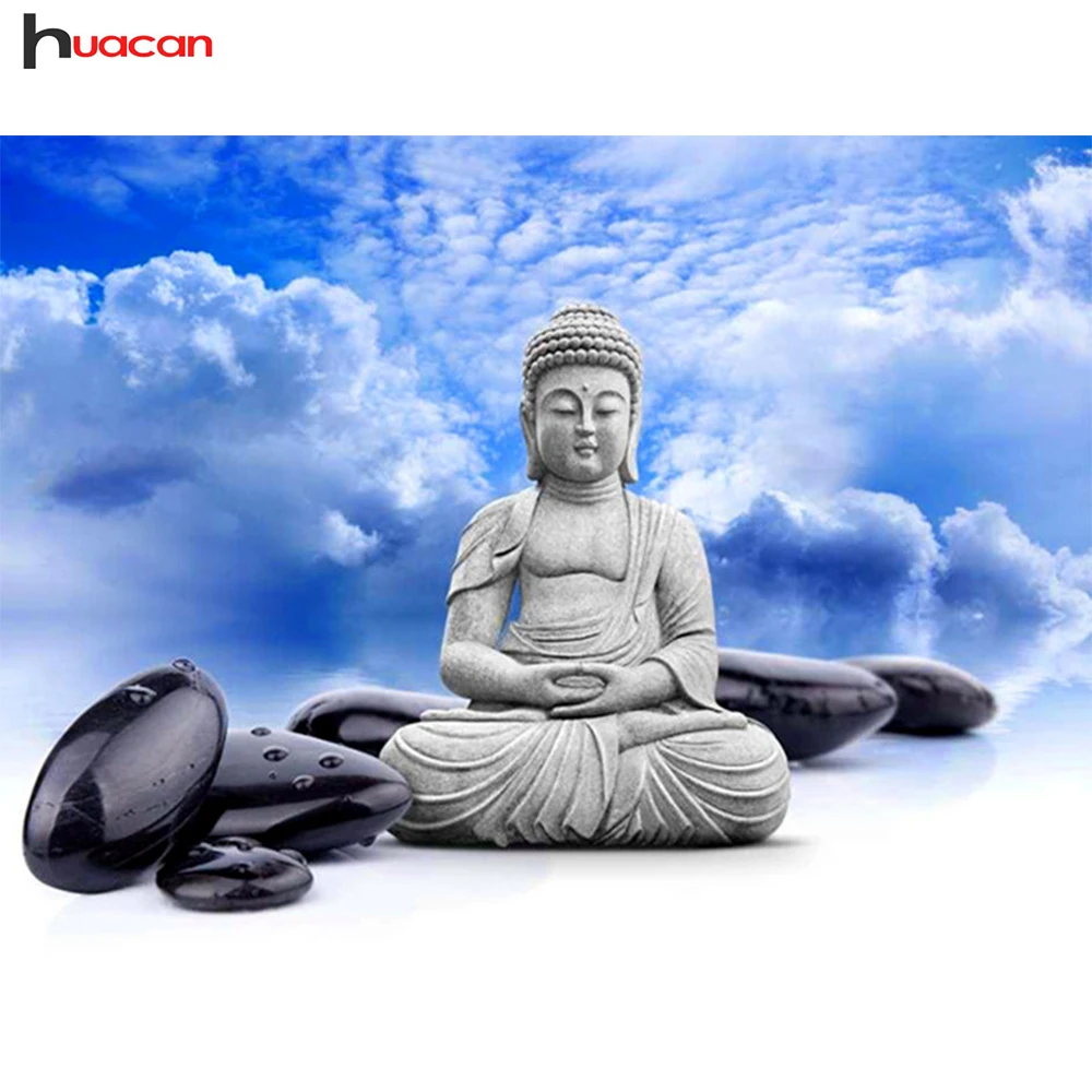 

Huacan Diamond Mosaic "Religion" Painting Crystal Buddha 5D Cross Stitch Decorative Diamond Embroidery Full Square Rhinestone