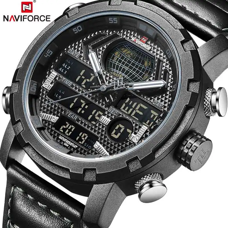 NAVIFORCE мужские роскошные брендовые деловые часы спортивные кварцевые военные