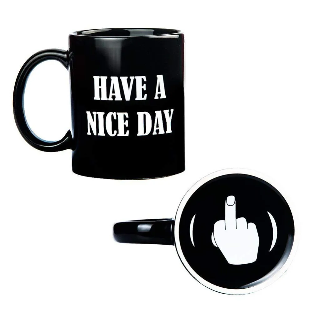 

Creative Have A Nice Day Coffee Mug Middle Finger Funny Cup For Tea Juice Milk Tea Bottle Novelty Gifts Travel Coffee Mugs B4
